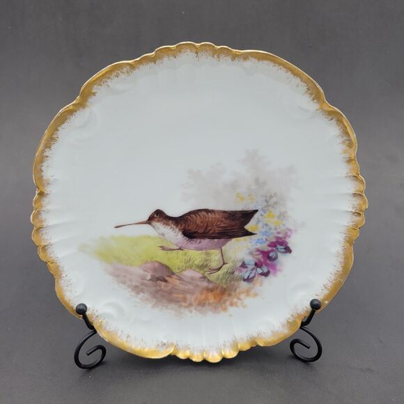 French Limoges Game Birds 4 plate set by Lewis Strauss & Sons vintage 1920's - Picture 8 of 14
